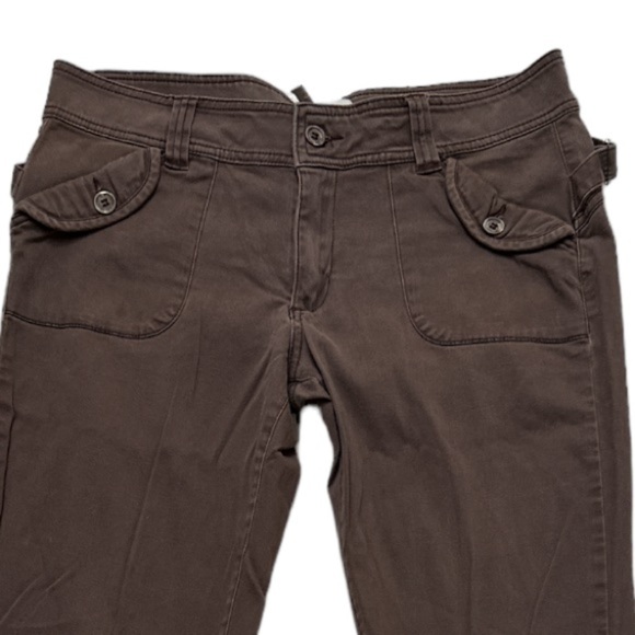 BCBGeneration Pocket Flap w/ Button RearPocket Design Stretchy Brown Jeans Faded - Picture 5 of 14